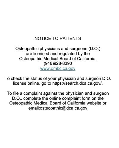 Notice of Physician Ownership Disclosure
